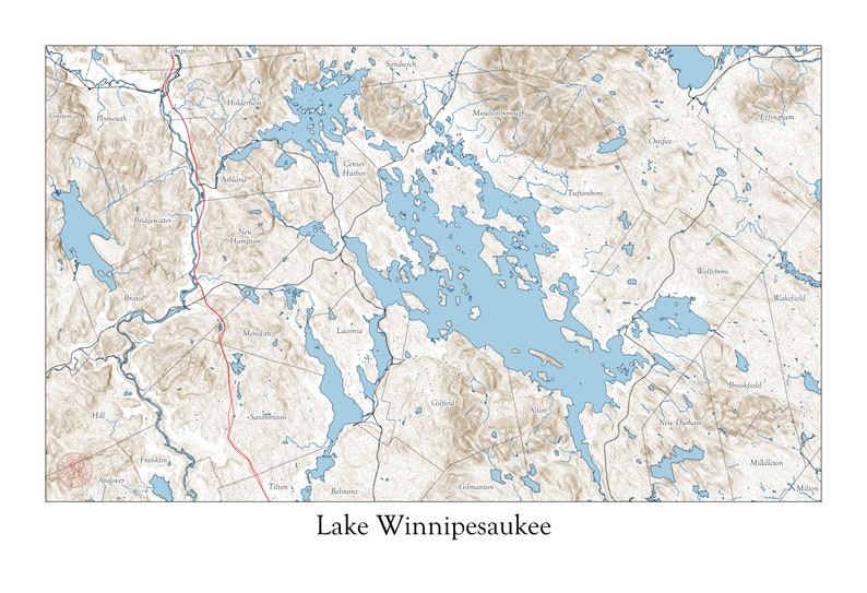 Classic Topo Map of Lake Winnipesaukee Instant Download Etsy