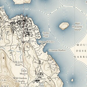 Bar Harbor Maine Map Vintage Style - Il 300x300.4724941405 M6dg
