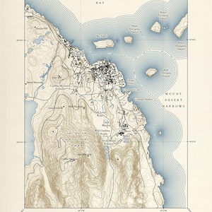 Bar Harbor Maine Map Vintage Style - Il 300x300.4676708548 Ifca