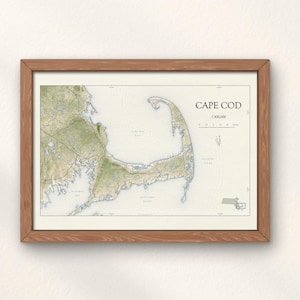 Cape Cod Massachusetts VINTAGE or NAUTICAL Print Art Wall Deco Poster Travel Memory