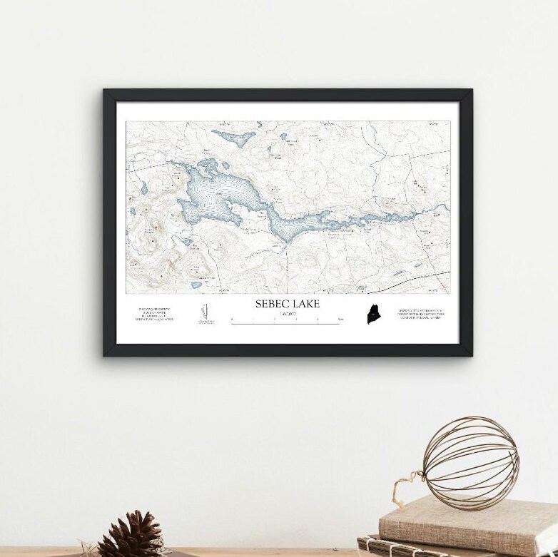 Elegantly Crafted Sebec Lake Map