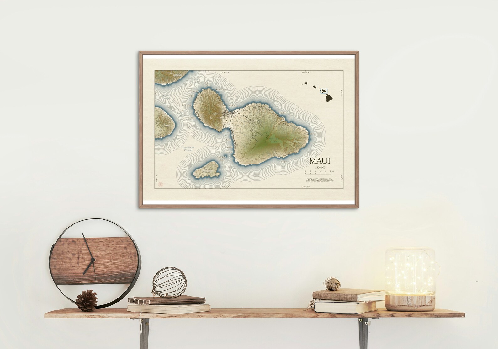 Maui Map, Maui Hawaii, Maui Island Map, Maui HI, Maui Print, Maui Art ...