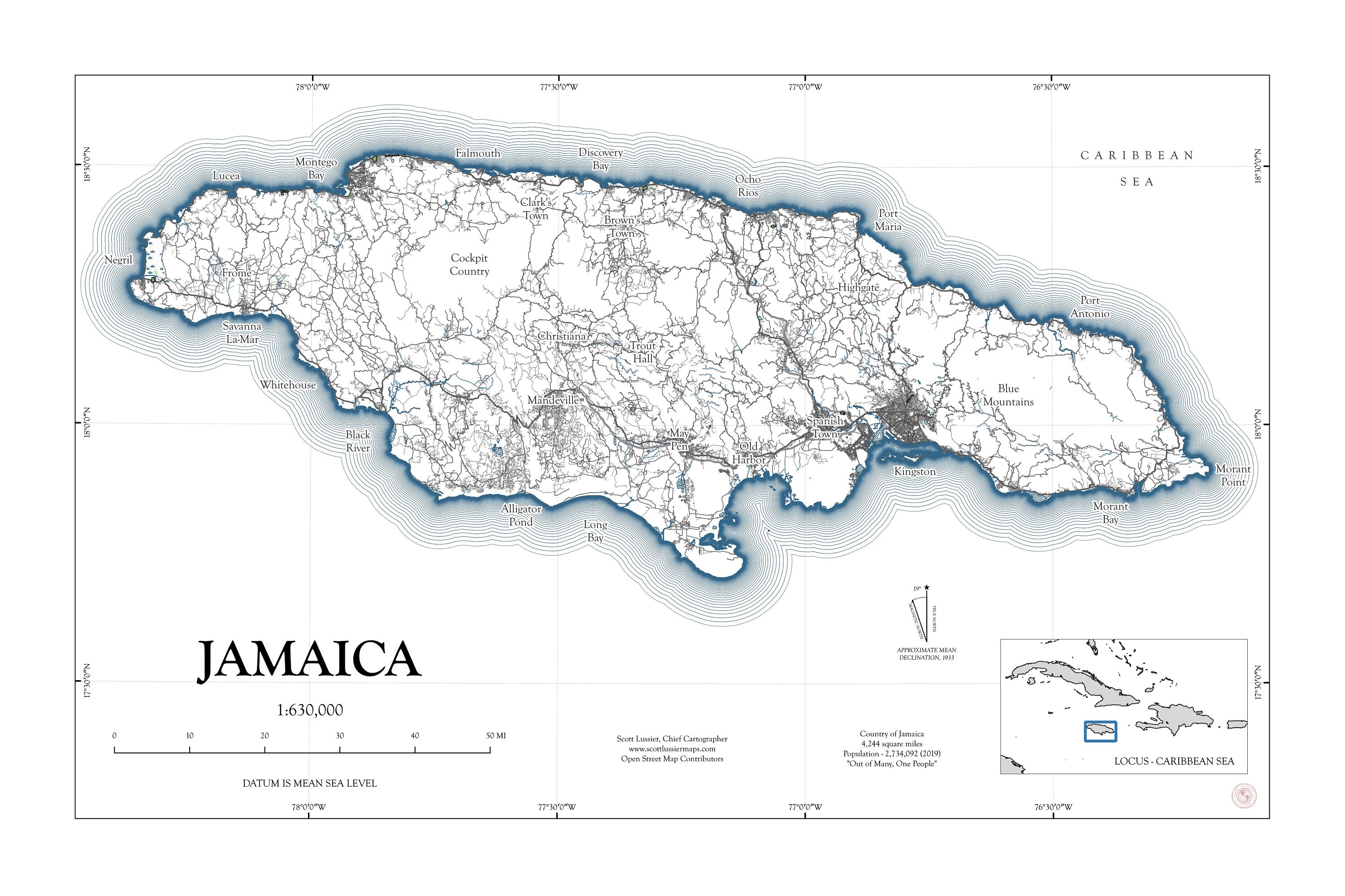 Jamaica Map, Jamaican Island Maps, Jamaica Print, Jamaica Map Art ...