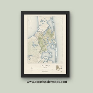 Orleans Cape Cod Massachusetts Map Art Print Travel Poster VINTAGE or Nautical Style Travel Map Wall Art