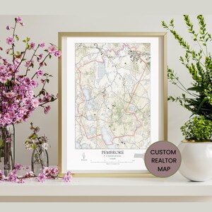 Realtor Closing Gift, Personalized Map Print, Client Thank You Gift, Any City or Town, Custom Home Map Wall Art, Address Print