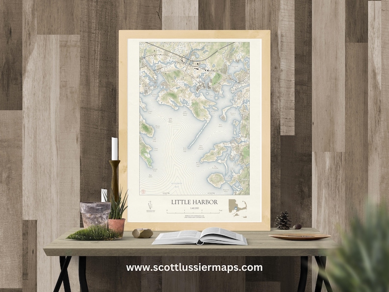 Little Harbor Map Art Print: Original Design VINTAGE Style Poster ...