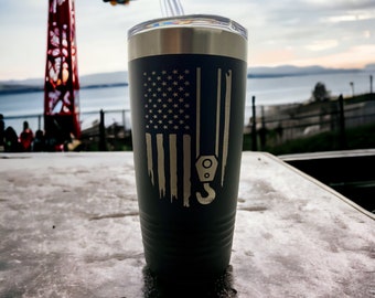 Crane Operator Tumbler/ Crane Operator Flag/ Crane Operator Gift/ Wrench/ Engraved Tumbler/ Double Sided Design/Available Personalized/20 oz