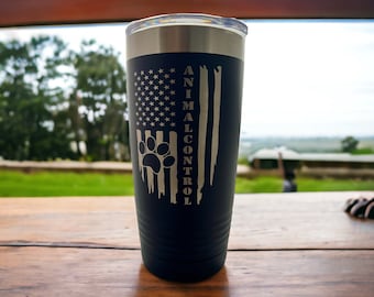 Animal Control Tumbler/ Animal Control Flag/ Animal Control Gift/ Double Sided Design/ Engraved Tumbler/ Available Personalized/ 20 oz