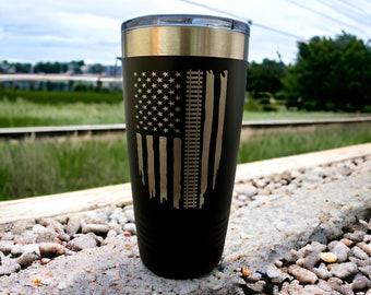 Railroad Worker Tumbler/ Railroad Worker Flag/ Railroad Gift/ Engraved Tumbler/ Double Sided Design/ Available Personalized/ 20 oz Tumbler