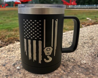 Crane Operator Mug/ Crane Operator Flag/ Insulated Coffee Mug/ Crane Operator Gift/ Wrench/ Engraved Mug/ Double Sided Design/ Colors/ 15 oz