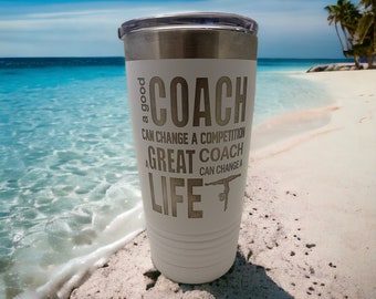 Gymnastics Coach Tumbler/ A Good Coach Can Change A Competition/ Gymnastics Coach/ Engraved Both Sides/ Available Personalized/ Gift/ 20 oz