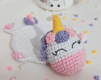 Crochet Unicorn Coaster Pattern – Amigurumi Spring Decor (PDF Pattern)