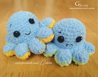 Reversible mood Octopus crochet amigurumi pattern