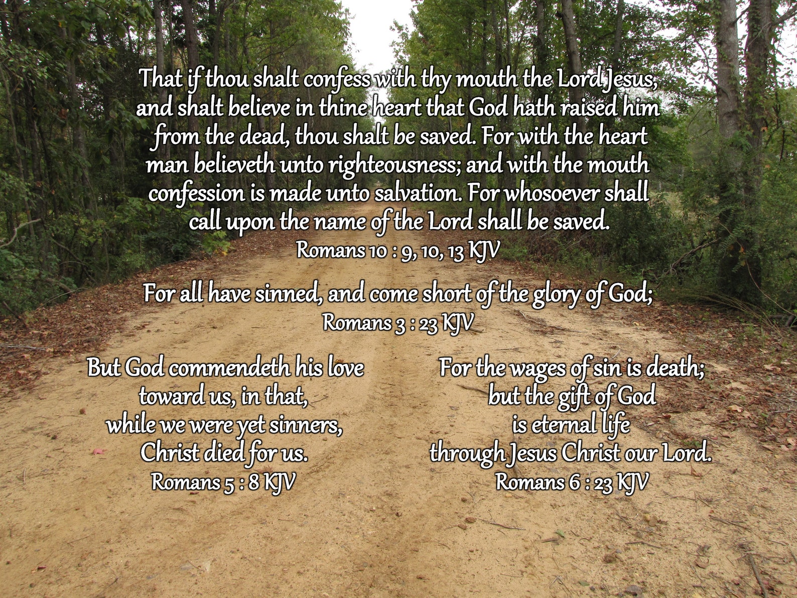 Scripture Picture Romans 10 9 10 13 Romans 3 23 Romans 5 Etsy