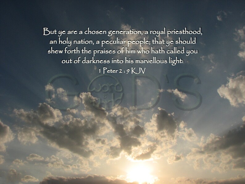 1 Peter 2:9 KJV Photo Sunset Scripture Photo New Testament | Etsy