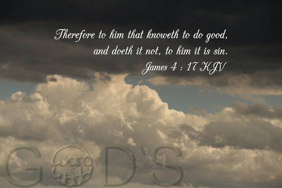 James 4:17 Kjv Scripture Picture Sky Scene Clouds - Etsy India