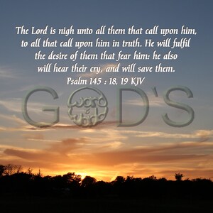 Psalm 145:18,19, KJV, Scripture Picture, Sunset Photography, NE Texas, Landscape Photography