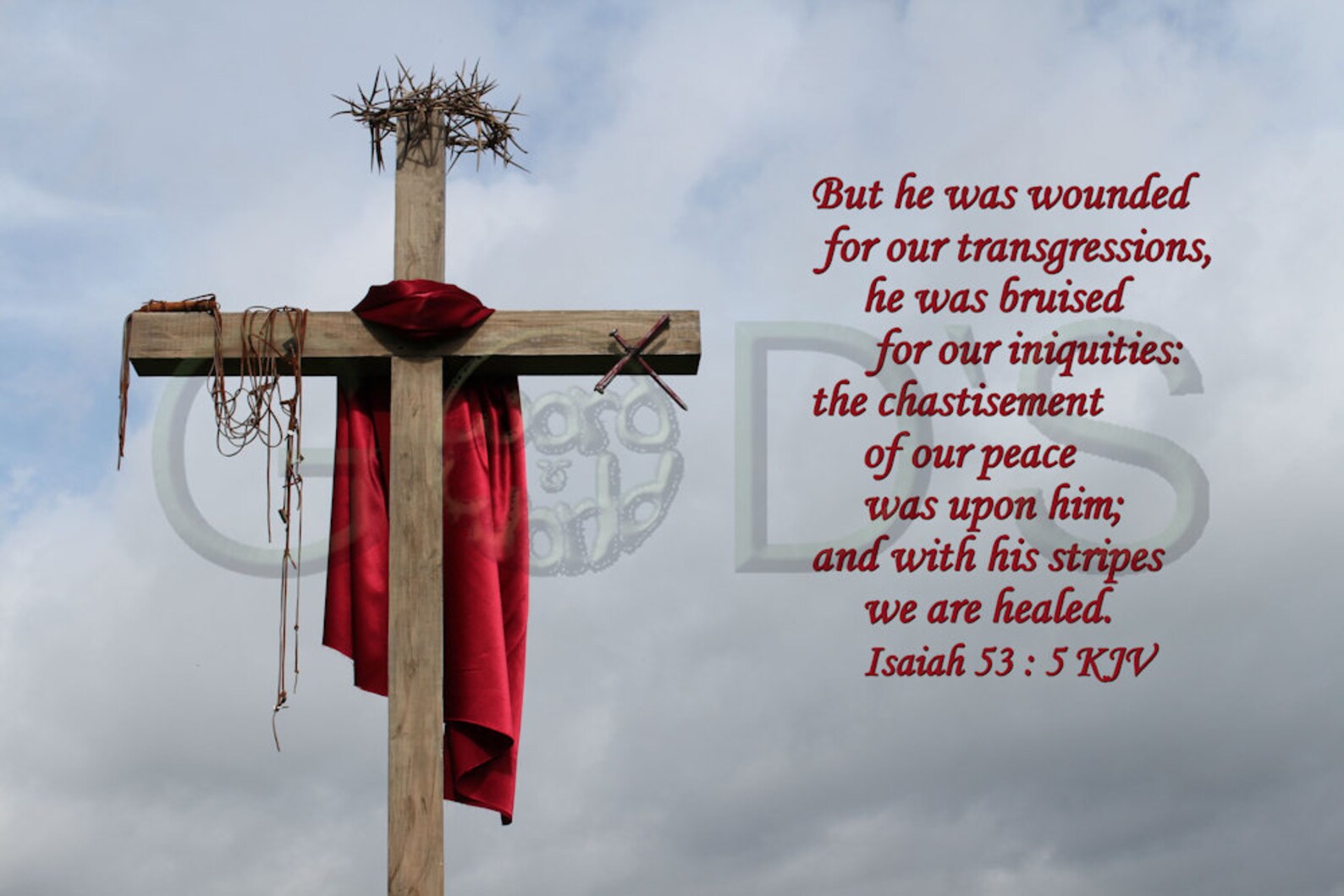 Isaiah 53 5 Scripture Picture KJV Item 156 Cross Crown Of Thorns isaiah-53-5-scripture-picture-kjv-item-156-cross-crown-of-thorns