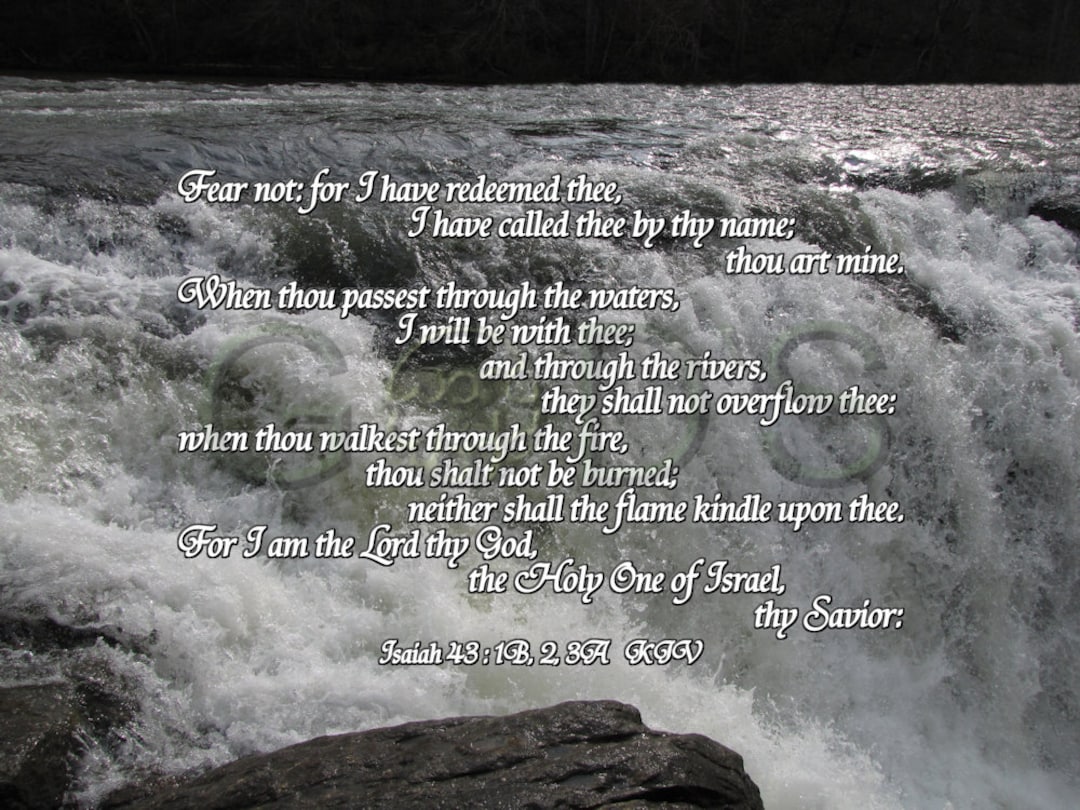 Waterfall Scripture Isaiah 43:1B, 2, 3A, KJV, Scripture Photo, Alabama, River, Waterfall ...