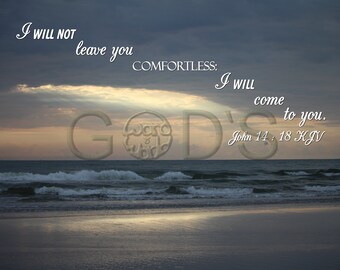 John 14:18, KJV, Scripture Picture, Sunrise, Atlantic Ocean, Scripture Photo