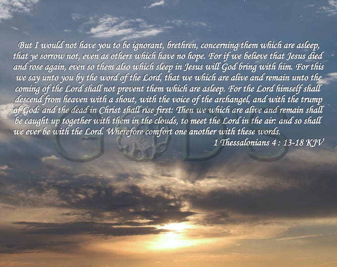 1 Thessalonians 4:13-18 KJV Scripture Picture Sky Scene - Etsy