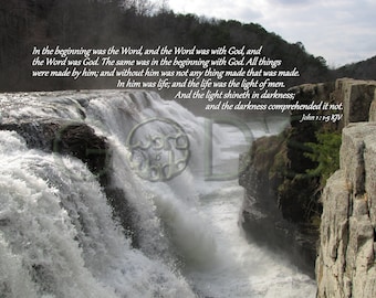 John 1:1-5, KJV, Scripture Picture, Scripture Photo, Christ The Creator, Waterfall, Alabama, New Testament Verse, Nature Photography