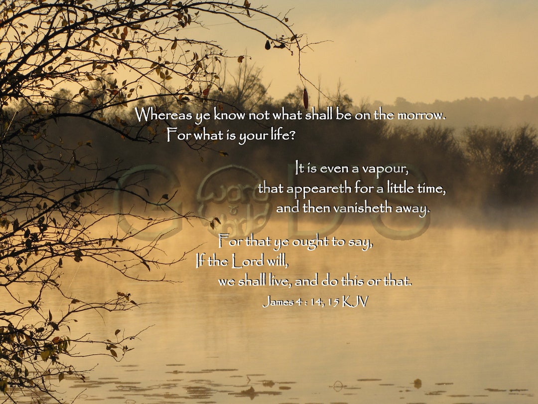 James 4:14, 15, KJV, Scripture Photo, Life is a Vapor, If the Lord Will ...