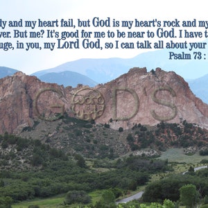 Psalm 73:26, KJV or CEB, Scripture Photo, Colorado, Gray Rock, Scripture Picture