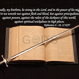 Ephesians 6:10, 12 KJV, Scripture Picture, Antique Bible, Sword of the Spirit, The Word of God, Scripture Photo, Power of God, Strength