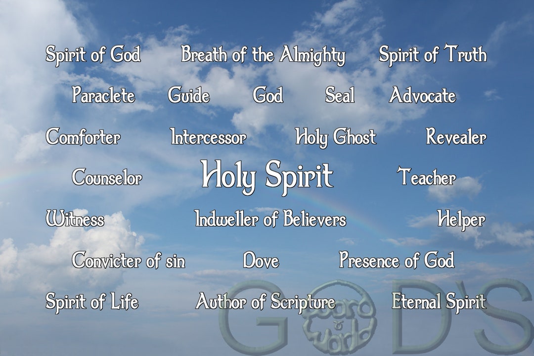 Names of Holy Spirit Scripture Picture Clouds Rainbow Holy Etsy