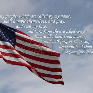 2 Chronicles 7:14 KJV, Scripture Picture, Community Prayer, Humility, American Flag, Old Testament Verse, Old Glory, Texas, Scripture Photo
