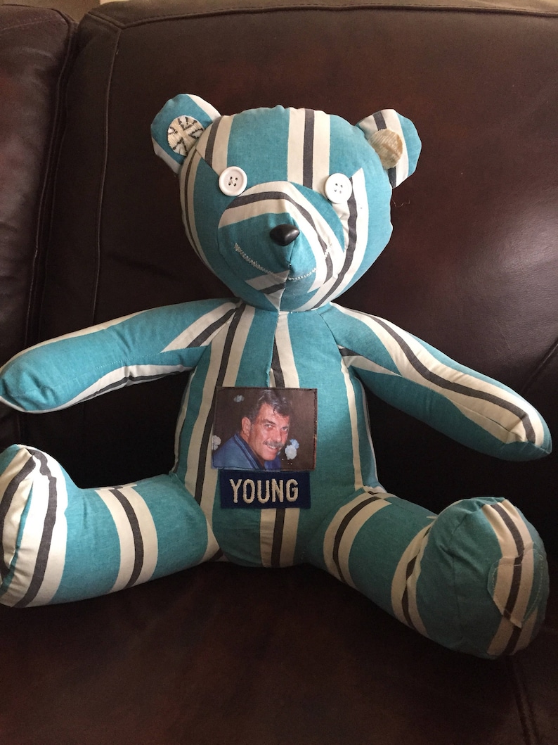 teddy bear made from a shirt