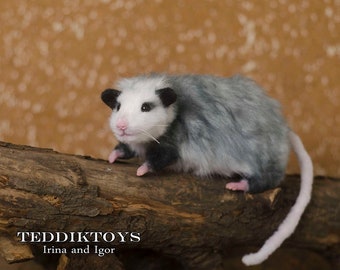 realistic stuffed opossum