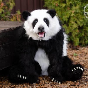 Panda Xiao Mo, peluche coleccionable hecho a mano, osito de peluche grande