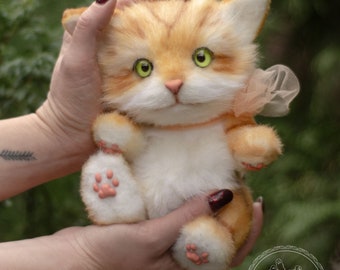 手作りぬいぐるみ子猫ミミ：リアルな猫のぬいぐるみ（受注生産