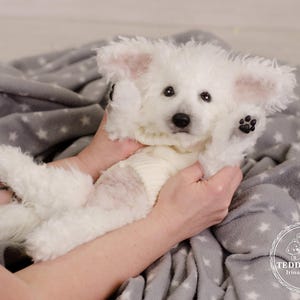 Handmade Plush Puppy Dog: Weighted Soft Faux Fur Teddy