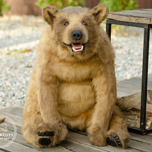 Urso de pelúcia grande e articulável feito à mão: presente realista de urso de pelúcia colecionável