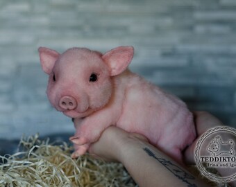 Handmade pig , toy pig, custom order