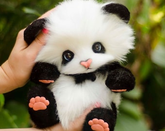 Handgjord Panda Gosedjur: Realistisk Samlarnallebjörn