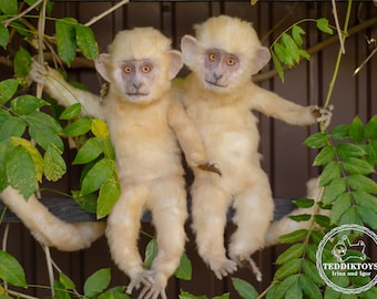 赤ちゃん猿リルのリアルなおもちゃ。OOAKアーティストが手作りした