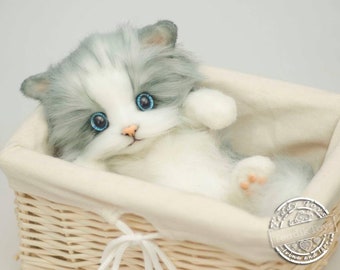 Kitten Millie , plushed toy, stuffed toy, handmade toy , kitten toy,plush cat, kitten,realistic cat (made to order) )