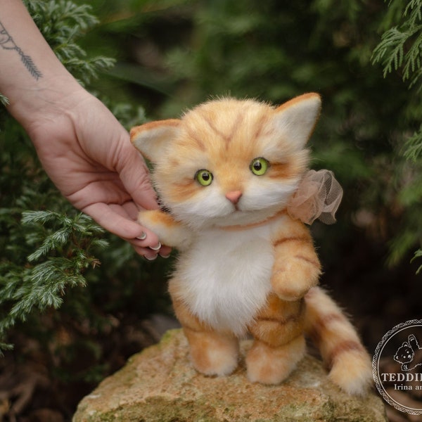 Kitten Mimi , (made to order) plushed toy, stuffed toy, handmade toy , kitten toy,plush cat, kitten,realistic cat