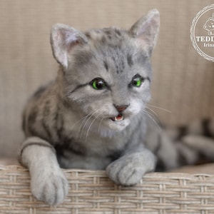 Kitten  Realistic life size cat. OOAK artist Handmade collectible animal by photo(made to order))