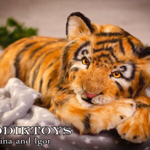 Tiger cub Cleo, Tiger Teddy, kitten, Artist Bears, stuffed animals, stuffed toy, stuffed tiger image 5