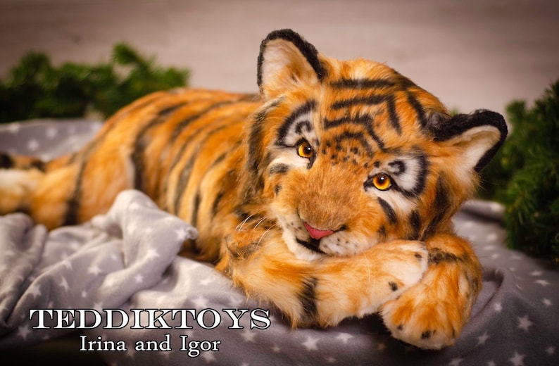 Tiger cub Cleo, Tiger Teddy, kitten, Artist Bears, stuffed animals, stuffed toy, stuffed tiger image 5