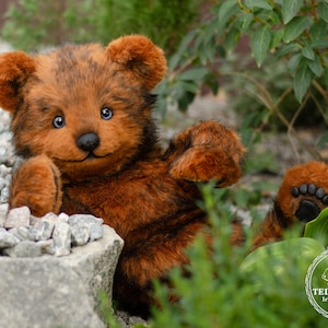 Stuffed bear , Big cuddly bear , handmade toy