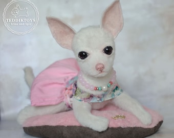 Chihuahua handmade toy , teddy dog ,Teddy ,Toy , little Spitz , pomeranian ,dog ,plush dog