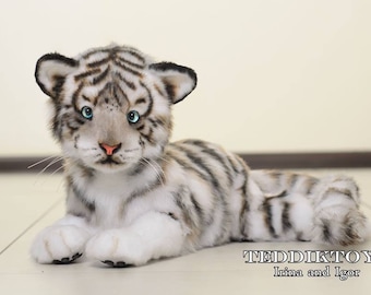 Tiger Jack, stuffed toy, handmade toy , Portrait pet , handmade animal by photo