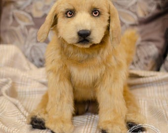 リアルなラブラドール子犬のぬいぐるみ：55cmのポーズをとらせることが