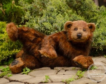 Handmade Plush Teddy Bear: Collectible Artist Toy, Soft and Huggable ( made to order)